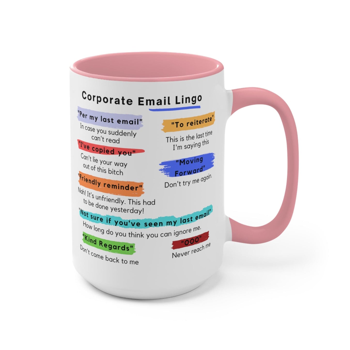 Corporate Email Lingo Two Tone Mug-Coworker Gift-Office Humor