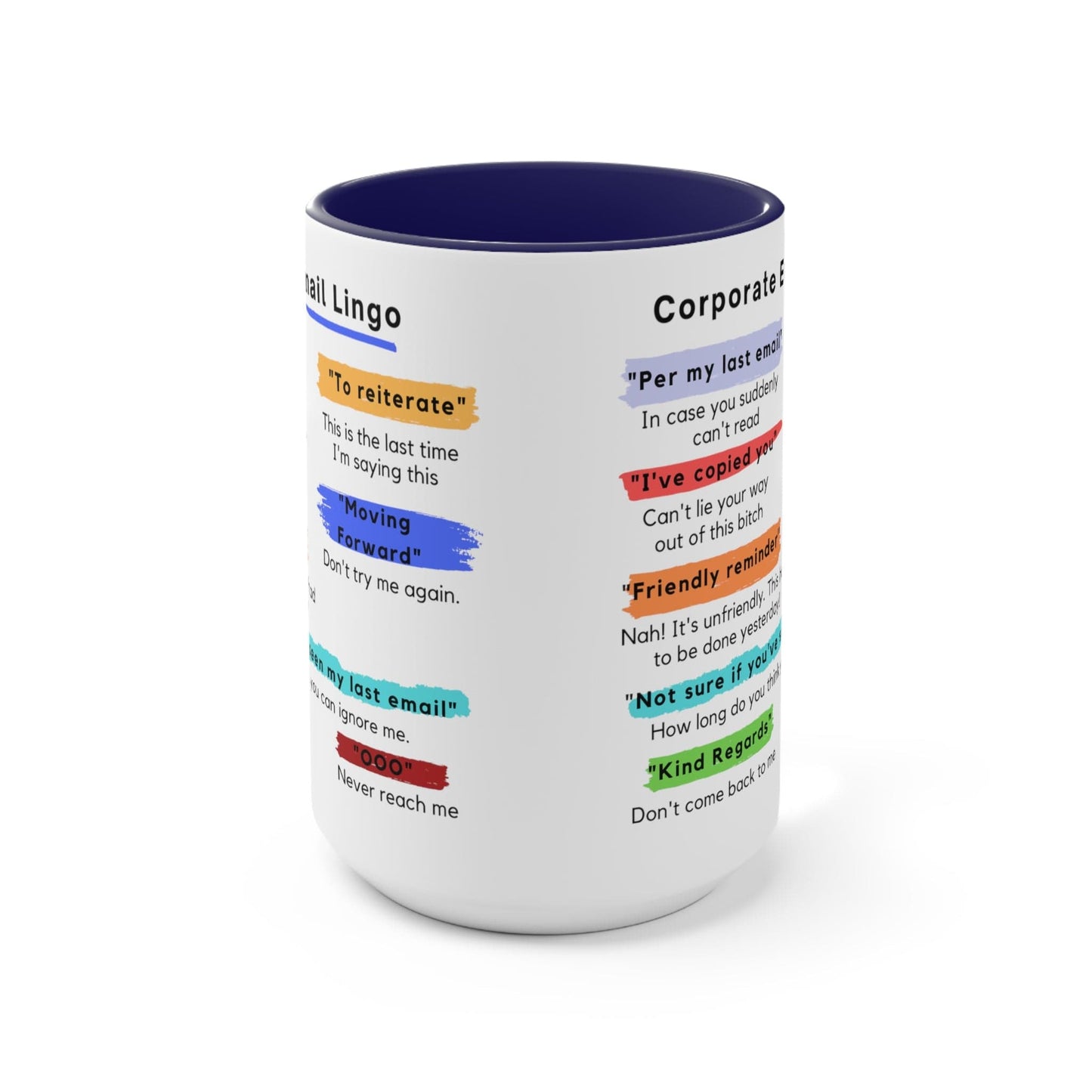 Corporate Email Lingo Two Tone Mug-Coworker Gift-Office Humor