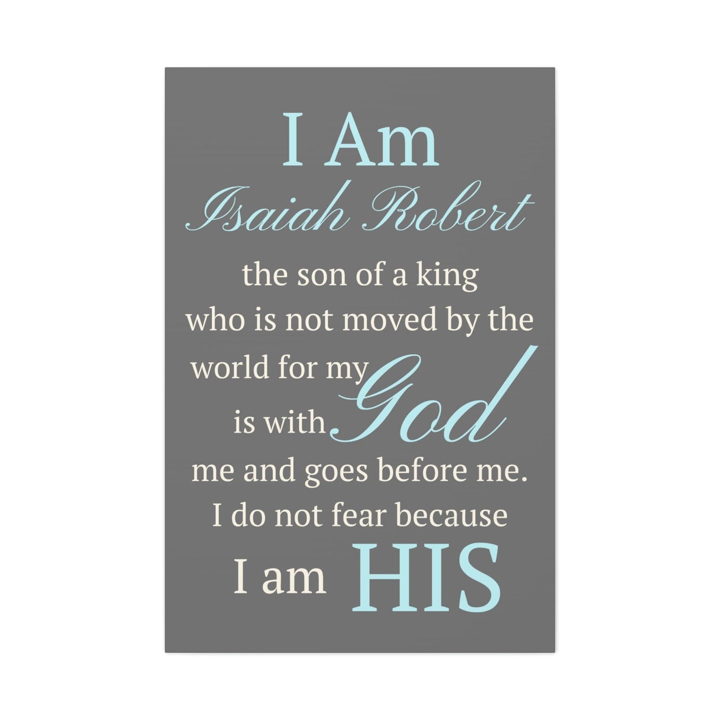 I Am the Daughter of a King,I Am the Son of a King Personalized Canvas Print, Baby Girl, Baby Boy Personalized Gift,Christian Baptism Gift, Dedication Gift, Catholic Nursery Decor