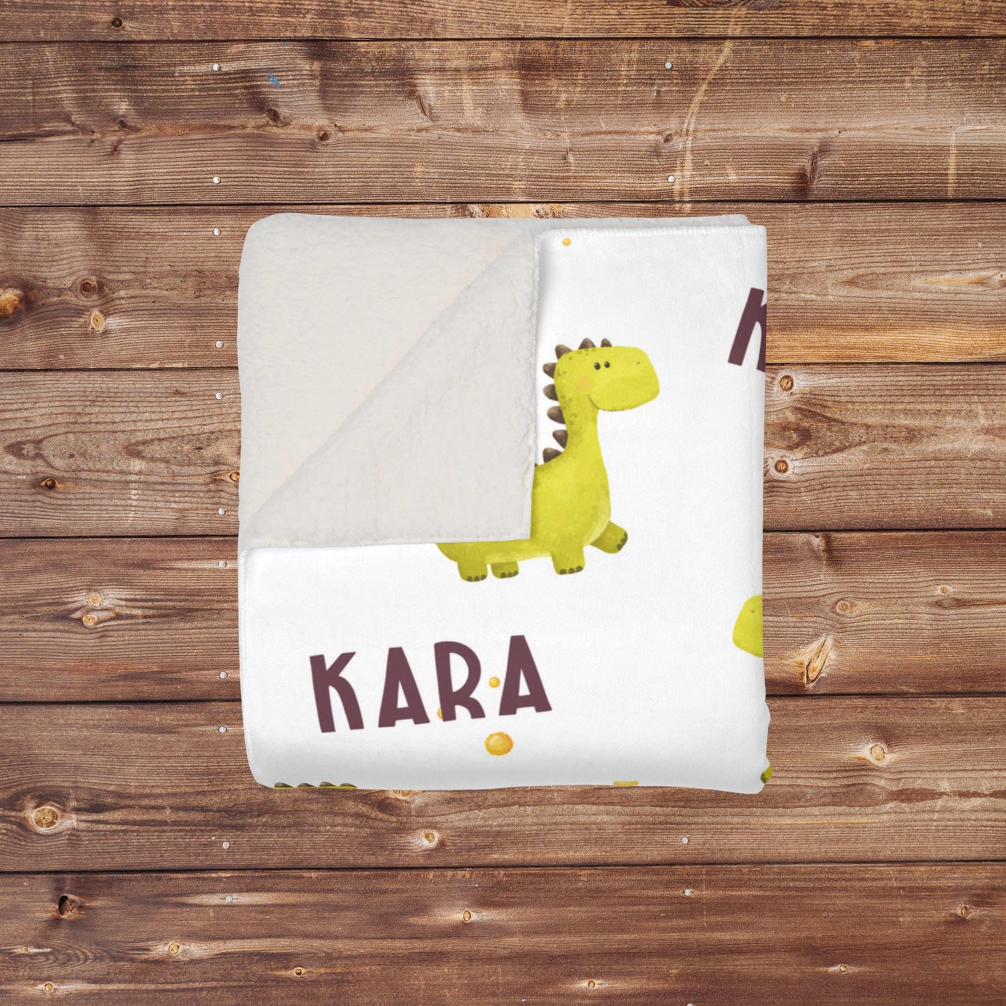 Dinosaur Pattern Personalized Name Blanket