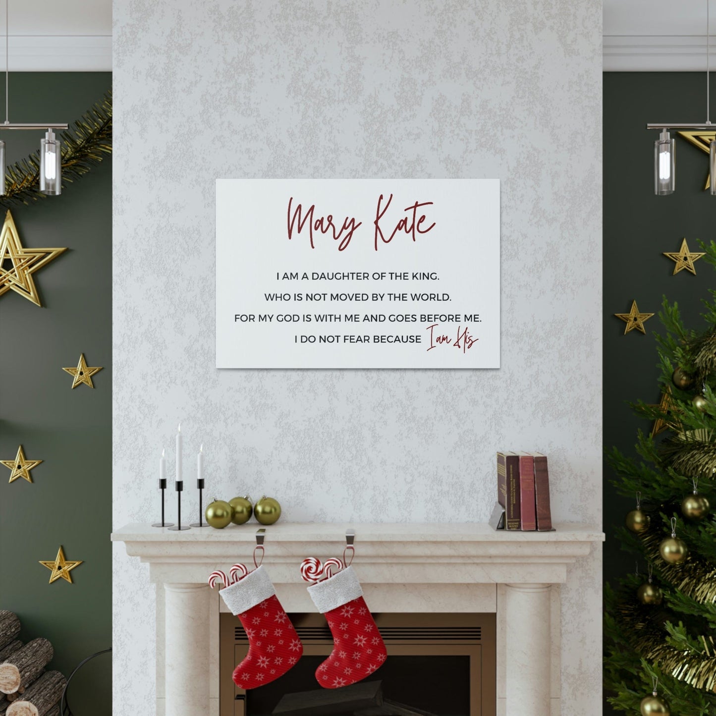 Personalized Christian Canvas Wall Art: 'I am the Daughter of the King'