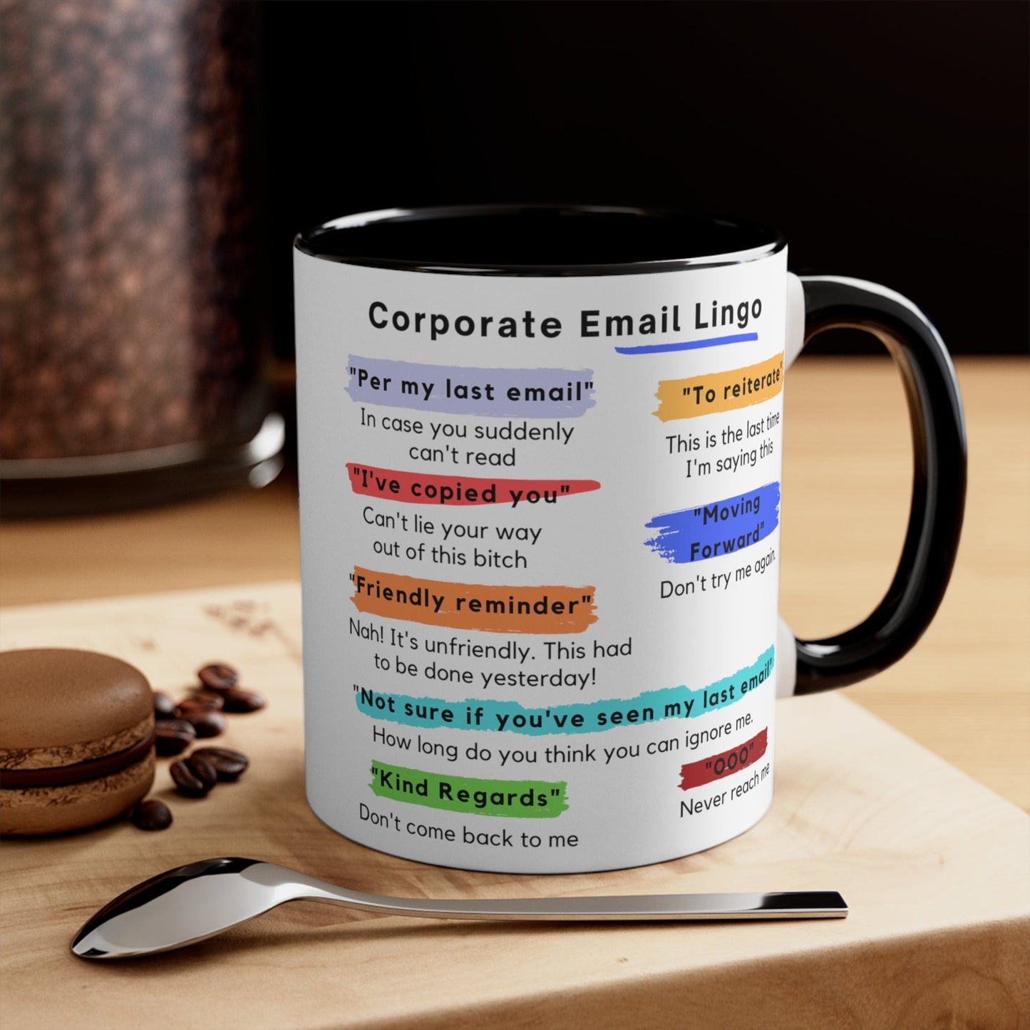 Corporate Email Lingo Mug-Boss Coworker Gift-Office Humor- Secret santa gift