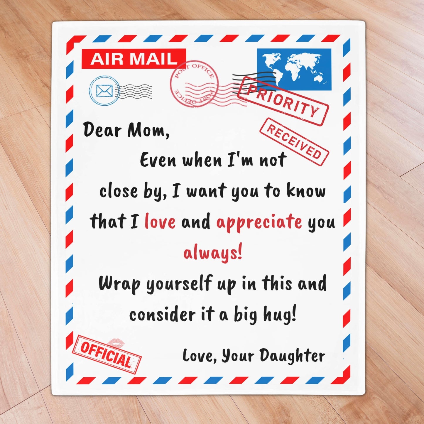 Letter By Post From Daughter To Mom Blanket