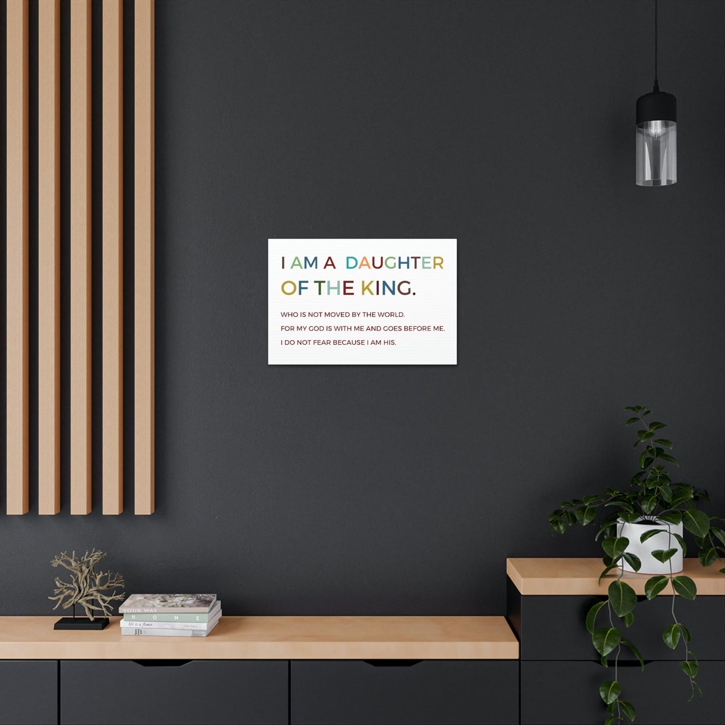 I am a Daughter of the King Wall Art Canvas , Nursery Wall Decor, Kids Room Decor