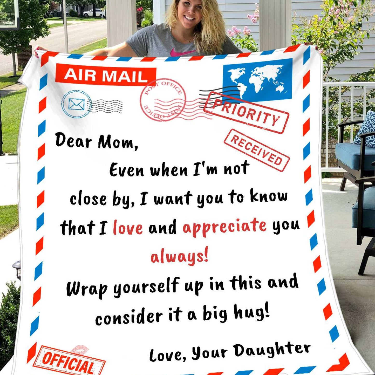 Letter By Post From Daughter To Mom Blanket