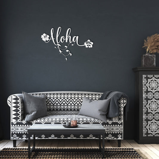 Aloha Hawaii Flowers metal wall art