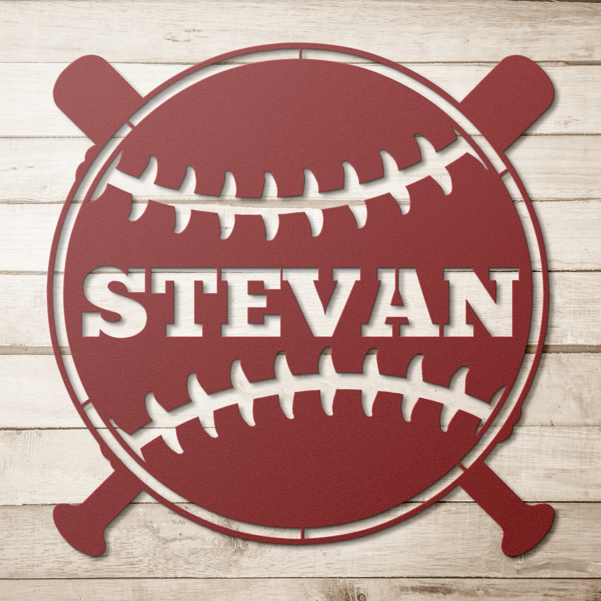 Simple Metal Baseball Sign Baseball Custom metal wall art – Mooi Metal Art