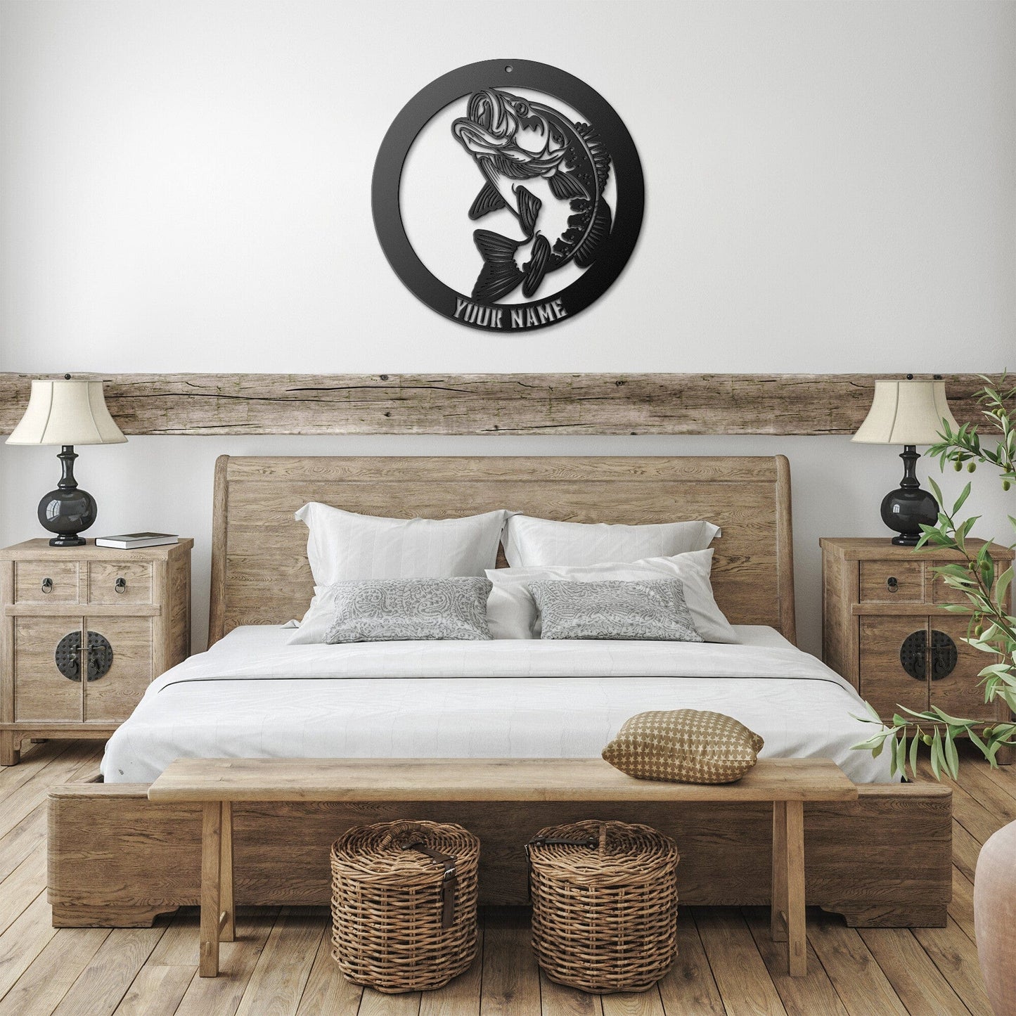 Bass Fishing Personalized Metal wall art