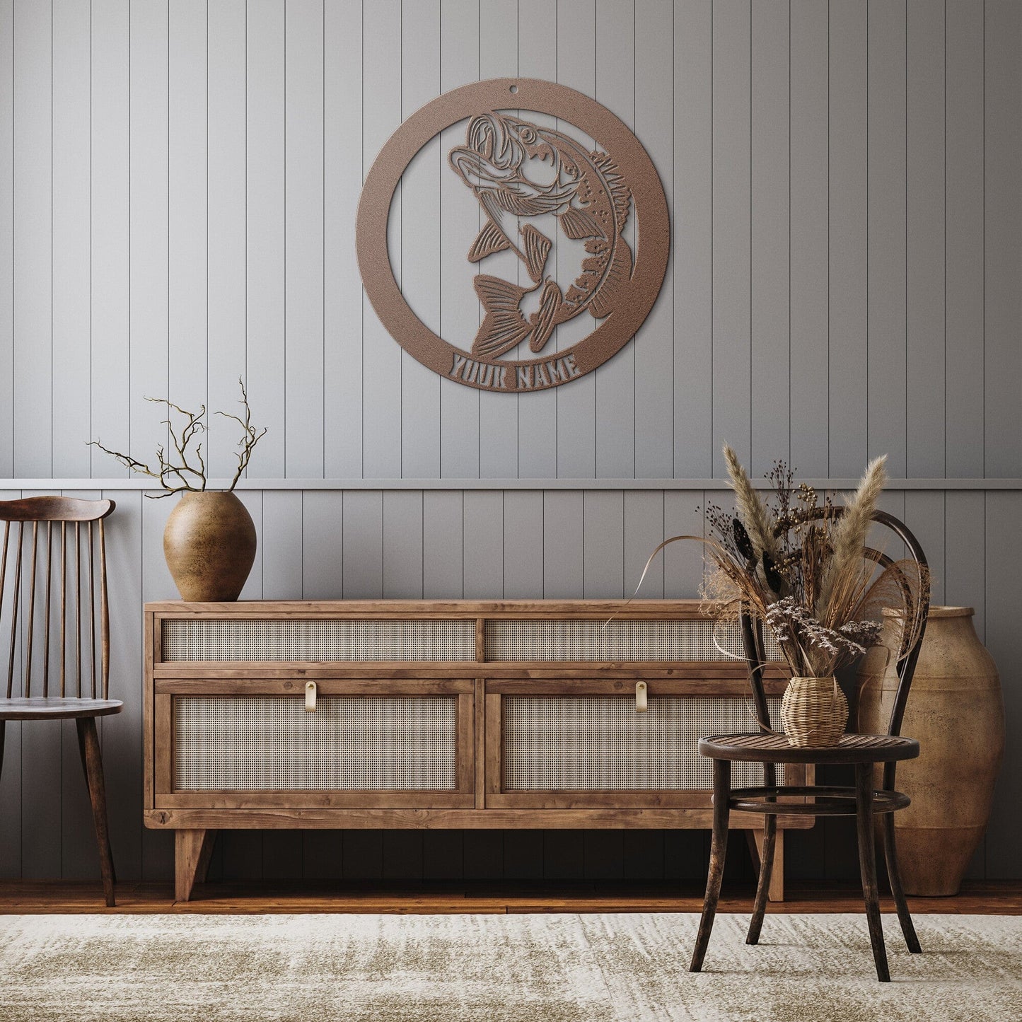 Bass Fishing Personalized Metal wall art