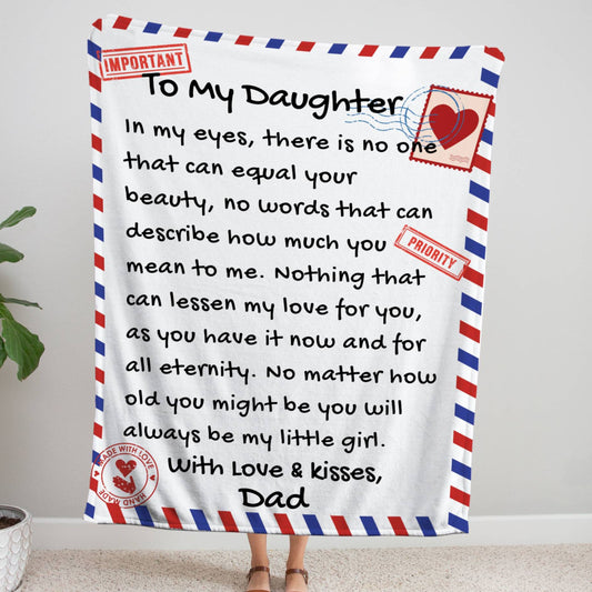 Dad to Daughter Letter Blanket