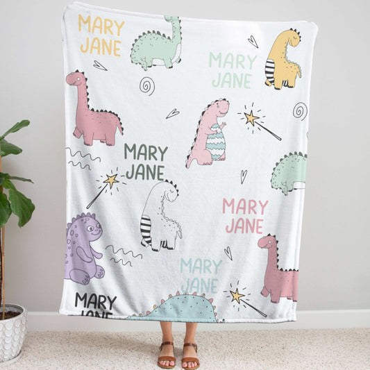 Dinosaur Personalized Name blanket
