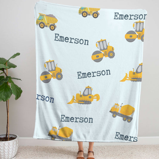 Personalized Name Construction Blanket