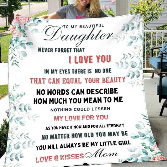 Beautiful Daughter Floral Blanket From Mom