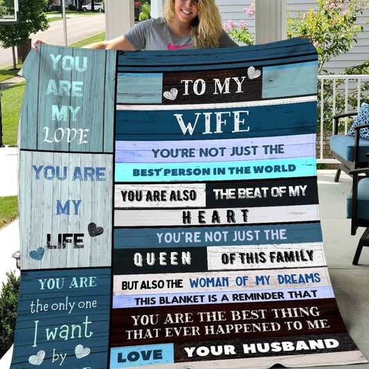 Beat of my heart Message Blanket to Wife