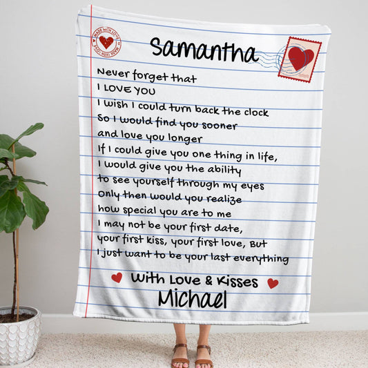 Personalized Love Letter Blanket from Husband to Wife