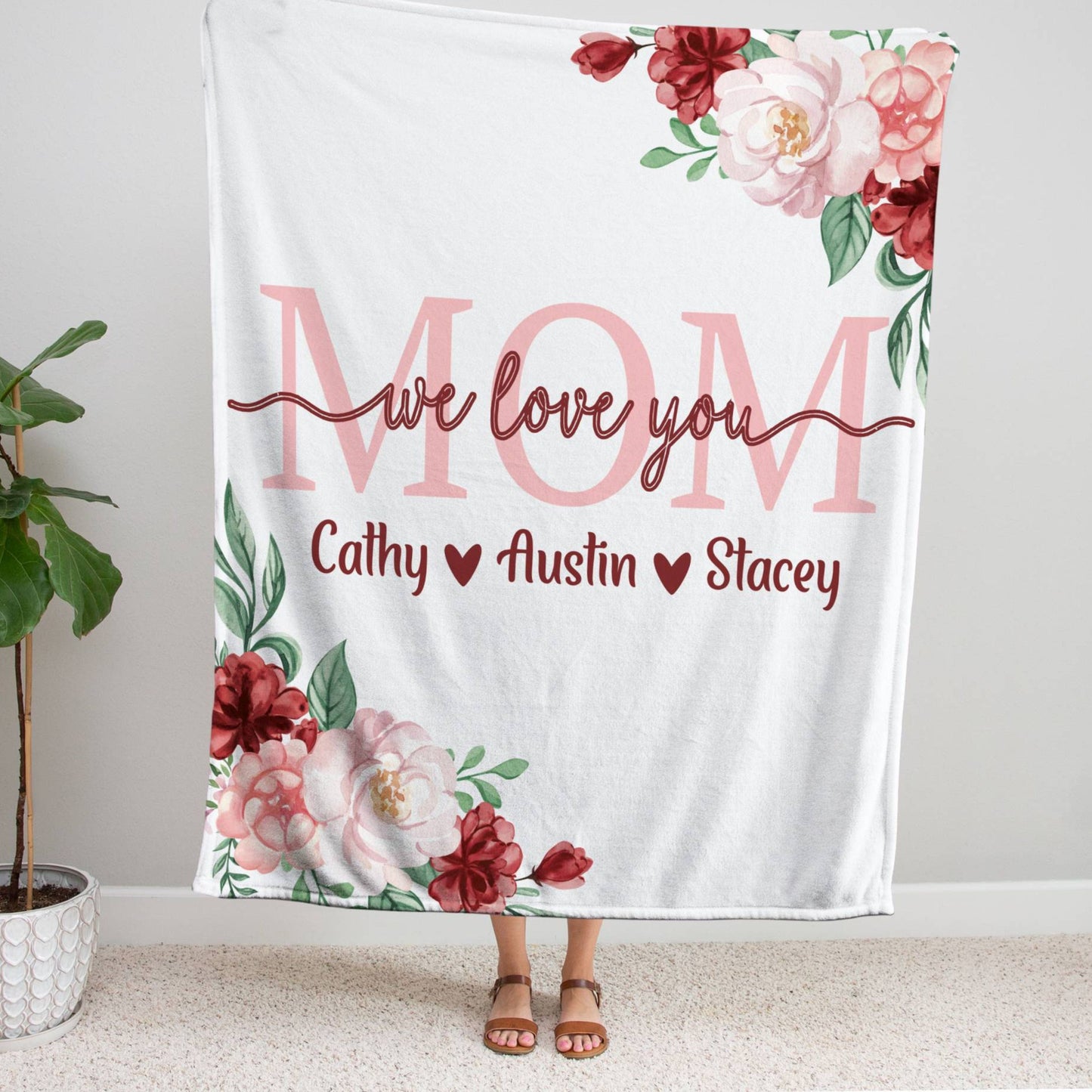 We love you Mom- Personalized Blanket