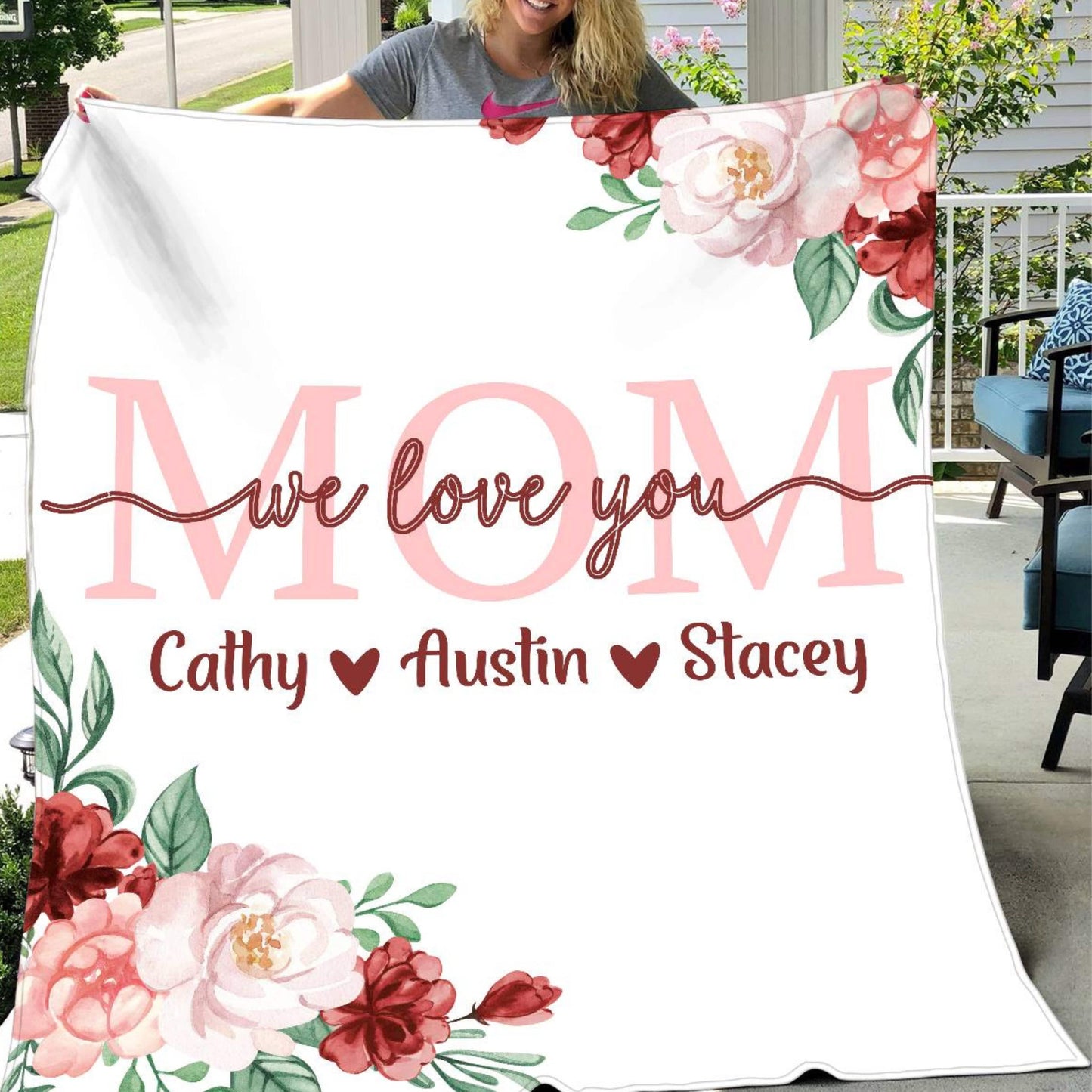 We love you Mom- Personalized Blanket