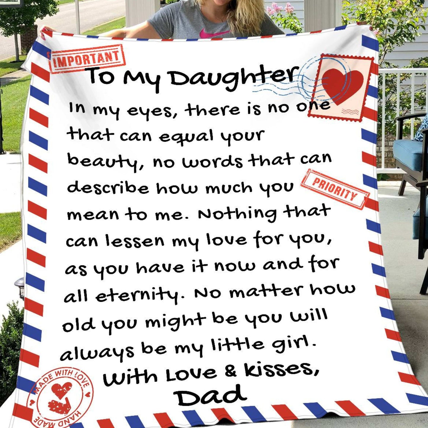 Dad to Daughter Letter Blanket