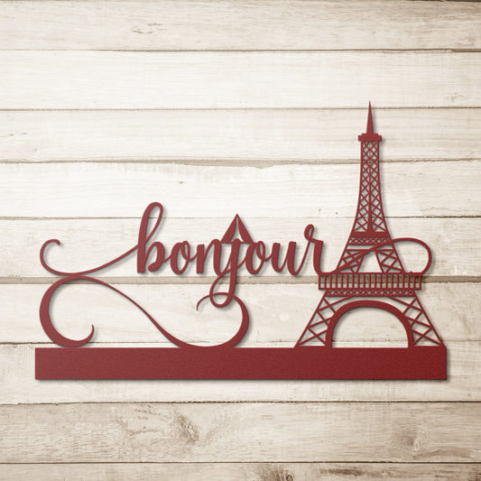 Bonjour Paris Metal Wall Art