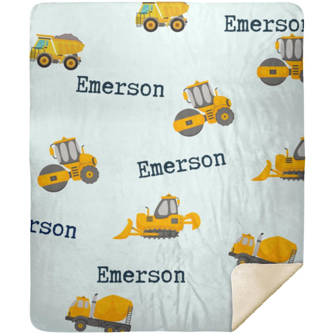 Personalized Name Construction Blanket
