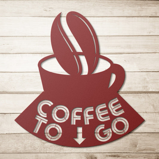 Coffee to Go Metal Wall Art