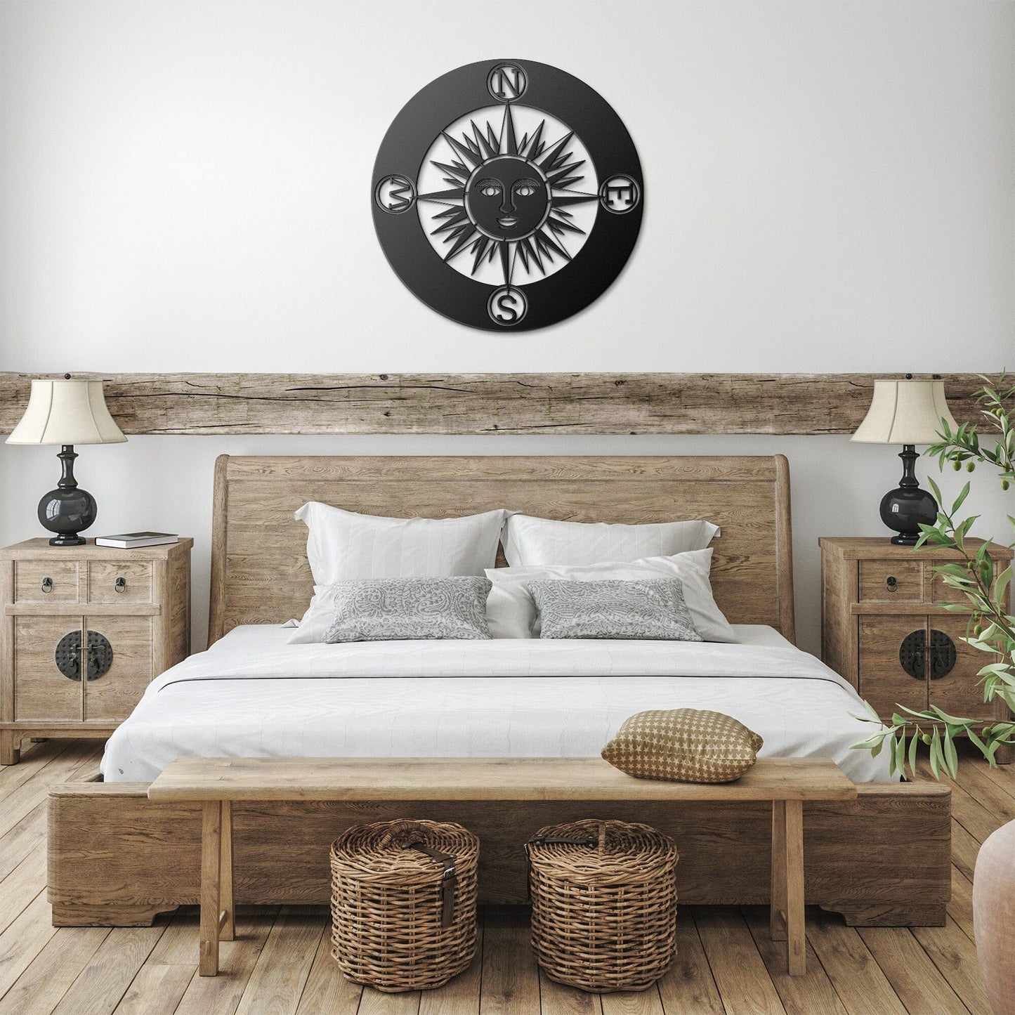 Compass Sun metal nautical sign