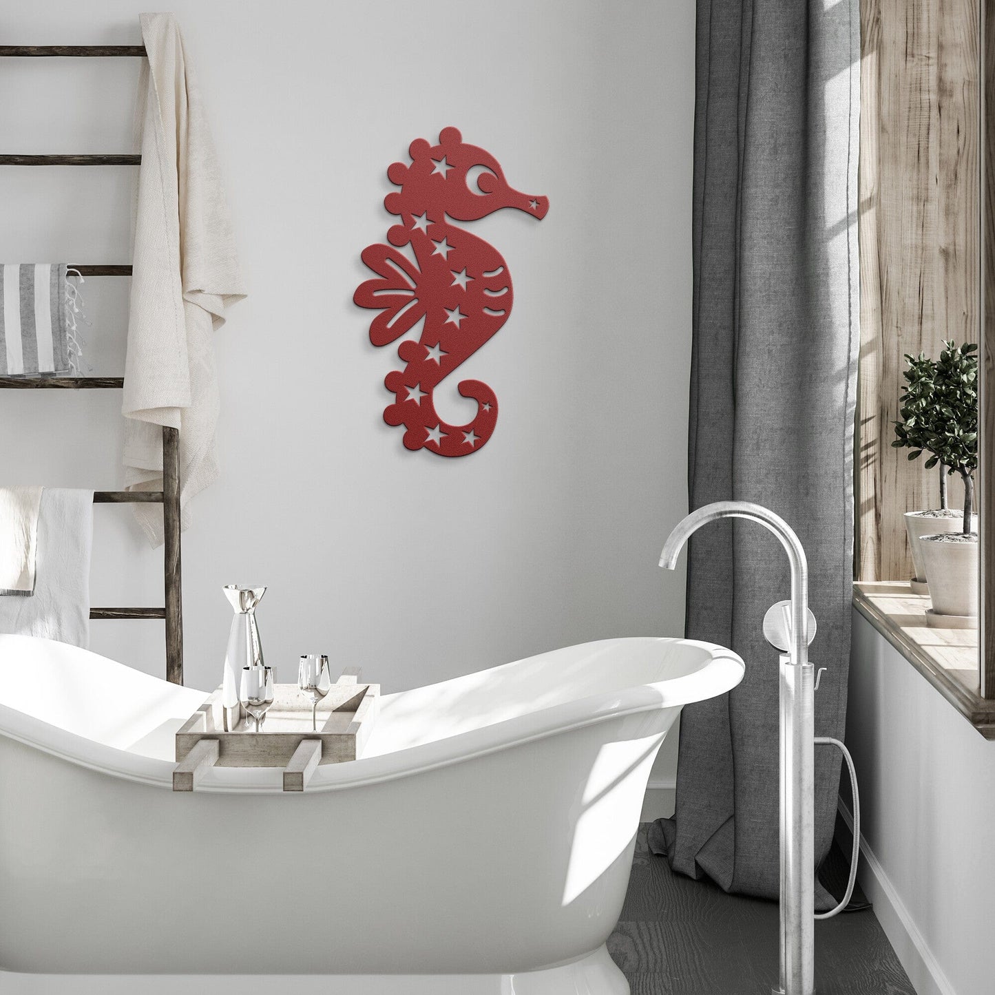 Cute Seahorse Nursery Decorative Metal Wall Art