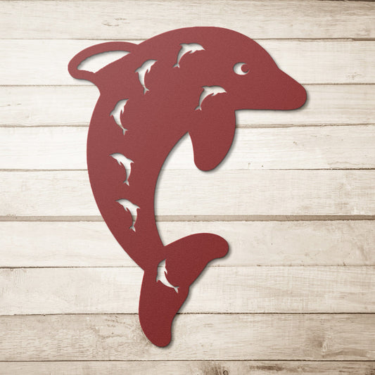 Metal dolphin wall art