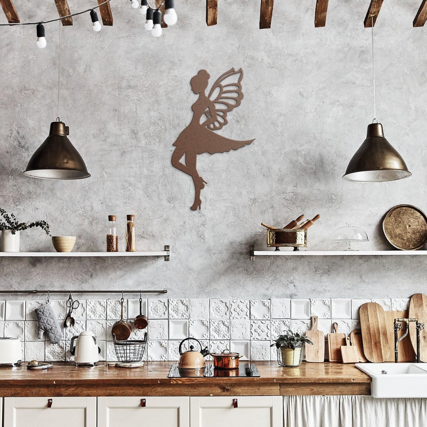 Fairy In high heels Metal Wall Art