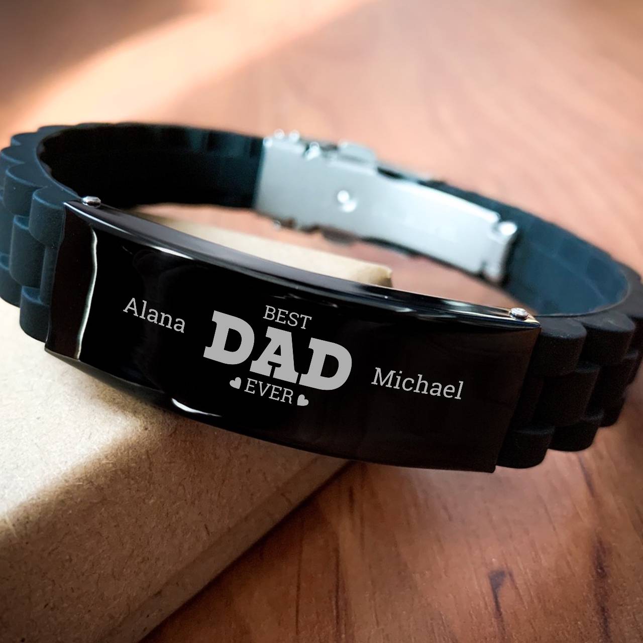 Best Dad Ever, Custom New dad Band, Personalized First Father's Day Bracelet