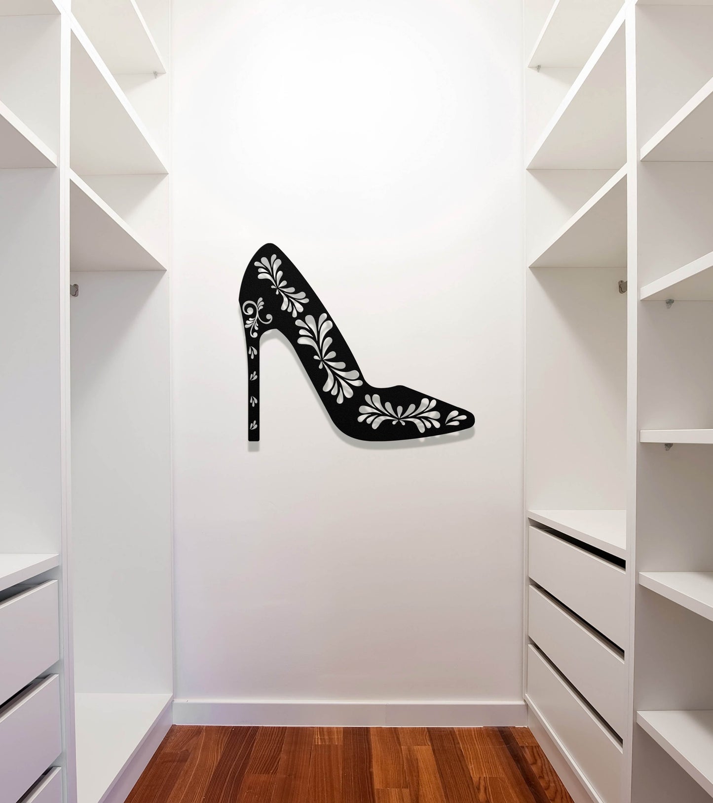 Shoe wall art with vintage pattern