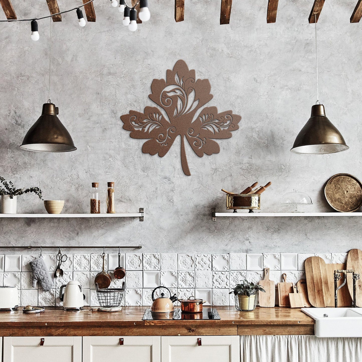 Intricate Maple leaf Decorative Metal Wall Art