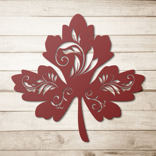 Intricate Maple leaf Decorative Metal Wall Art