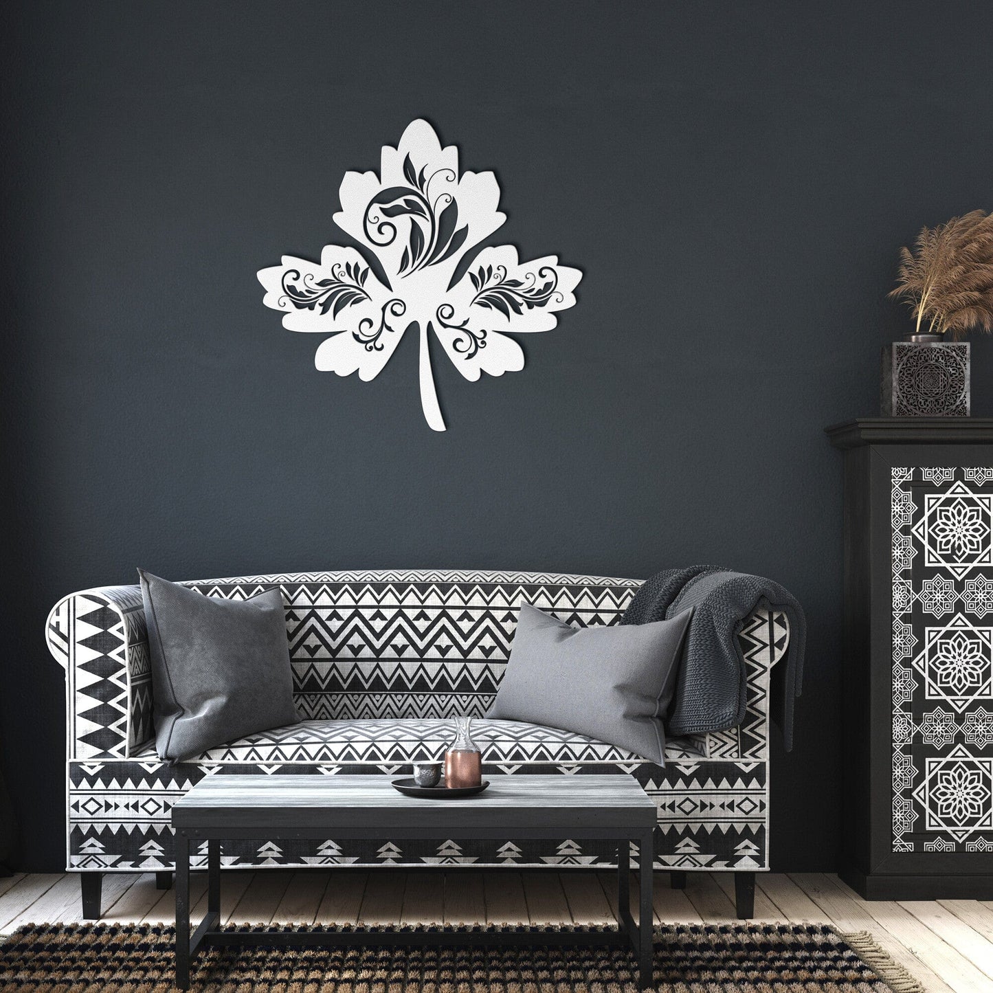 Intricate Maple leaf Decorative Metal Wall Art