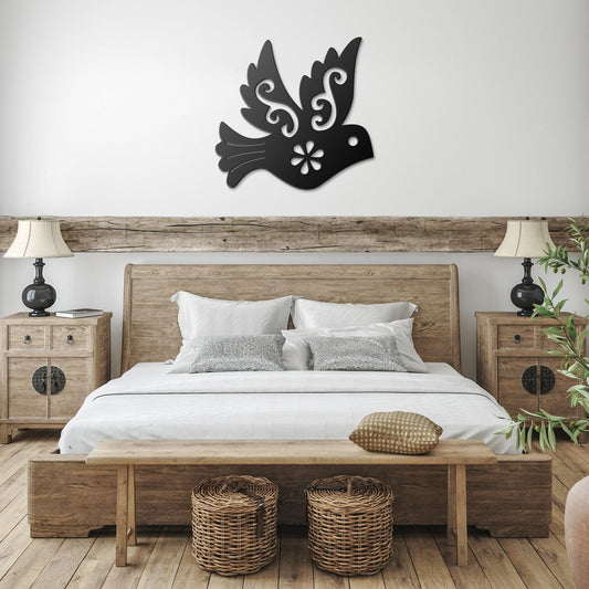 Intricate design bird decorative metal wall art
