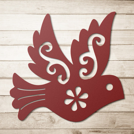 Intricate design bird decorative metal wall art