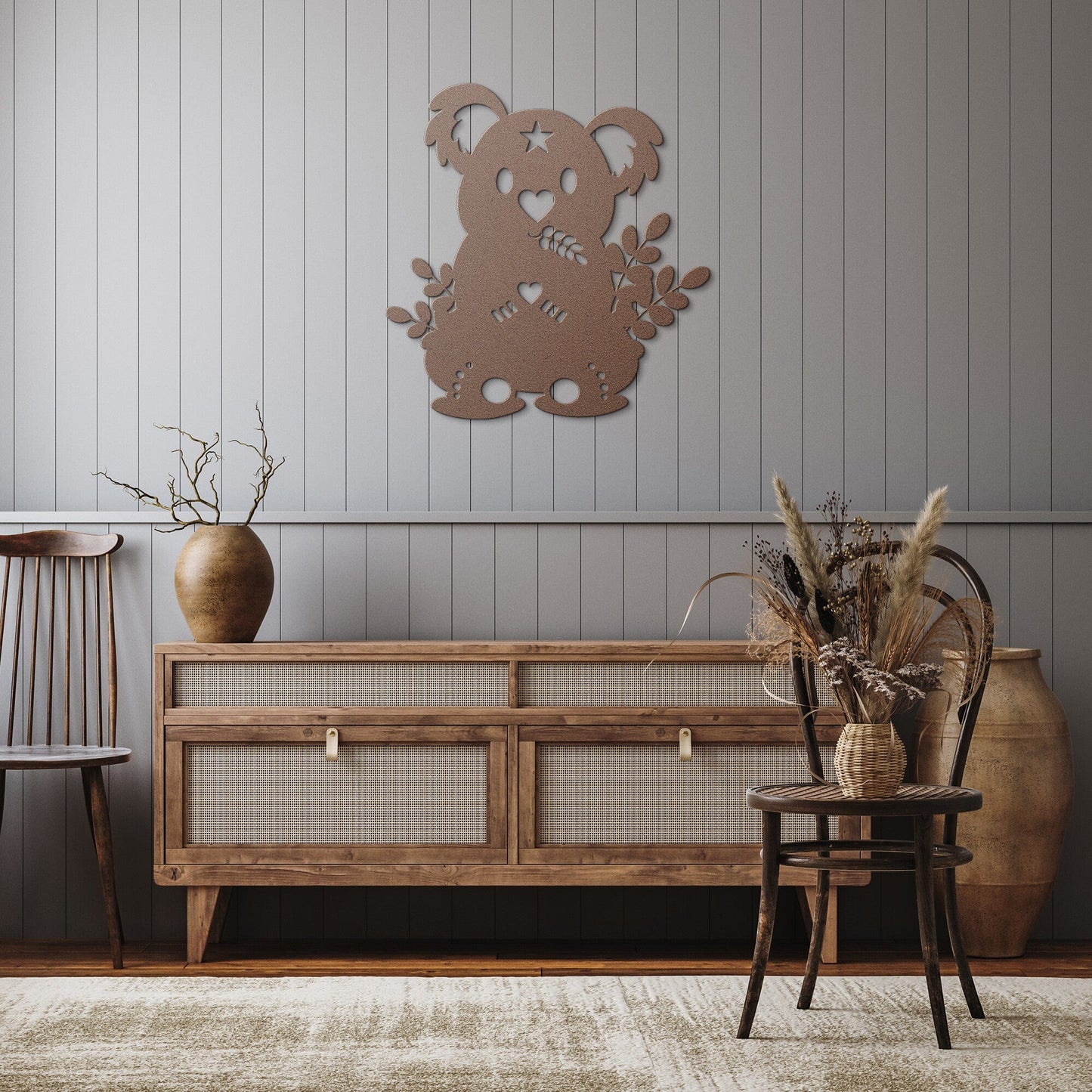 Koala bear nursery decorative metal wall art