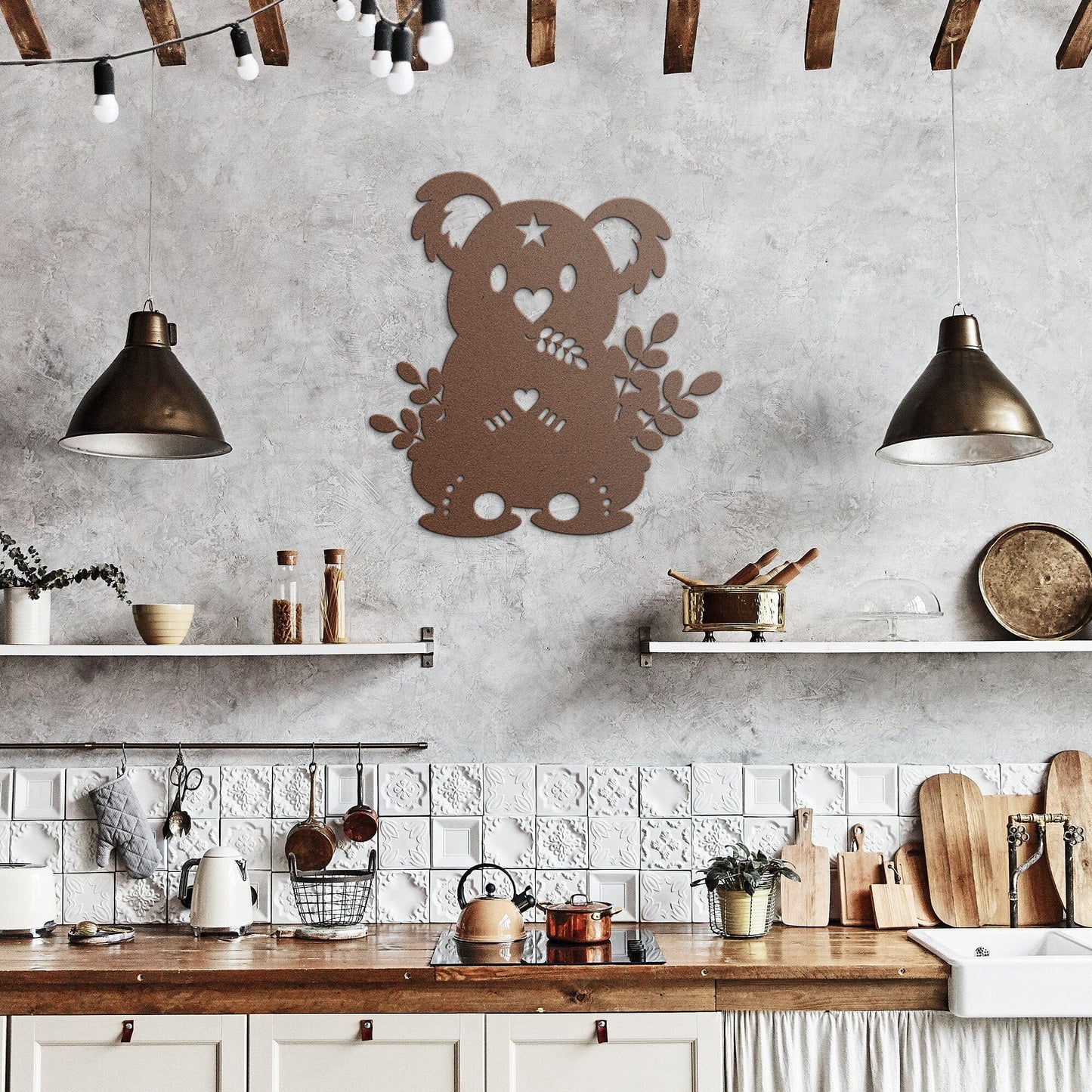 Koala bear nursery decorative metal wall art