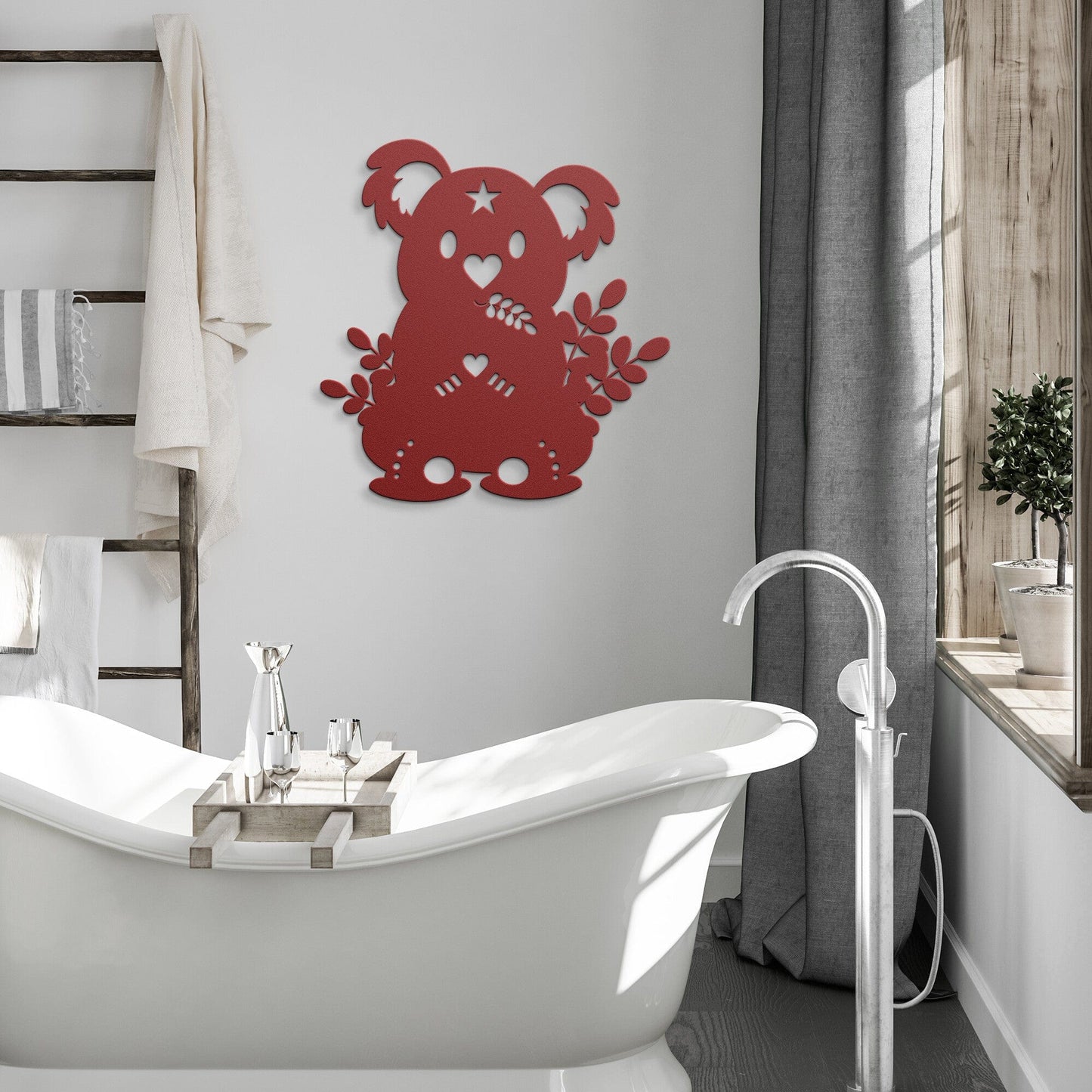 Koala bear nursery decorative metal wall art