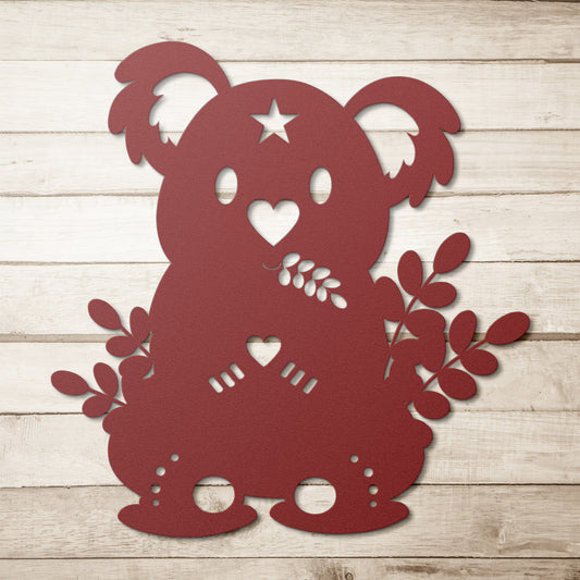 Koala bear nursery decorative metal wall art