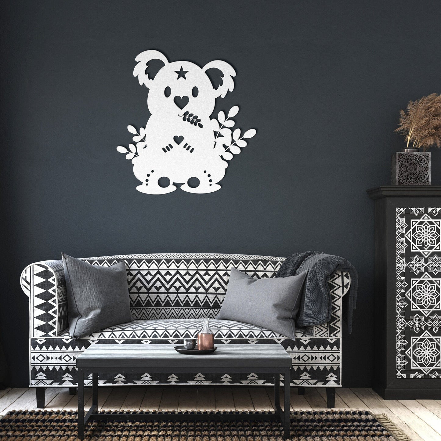 Koala bear nursery decorative metal wall art
