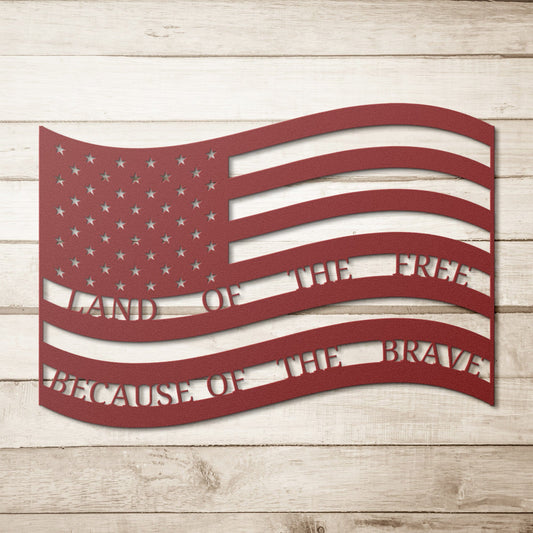Land of the Free Because of the brave Sign