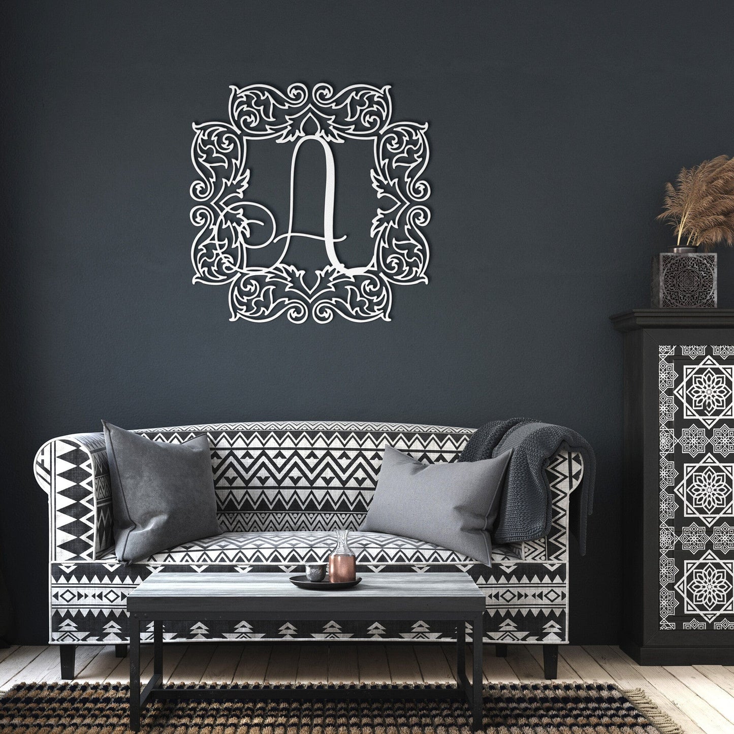 Ornate Monogram Framed Letter 'A'