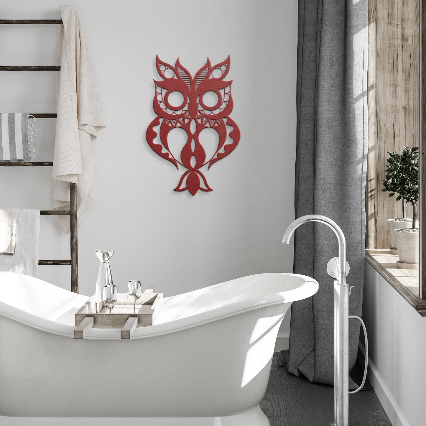 Line Art Owl Decorative Metal Wall Art
