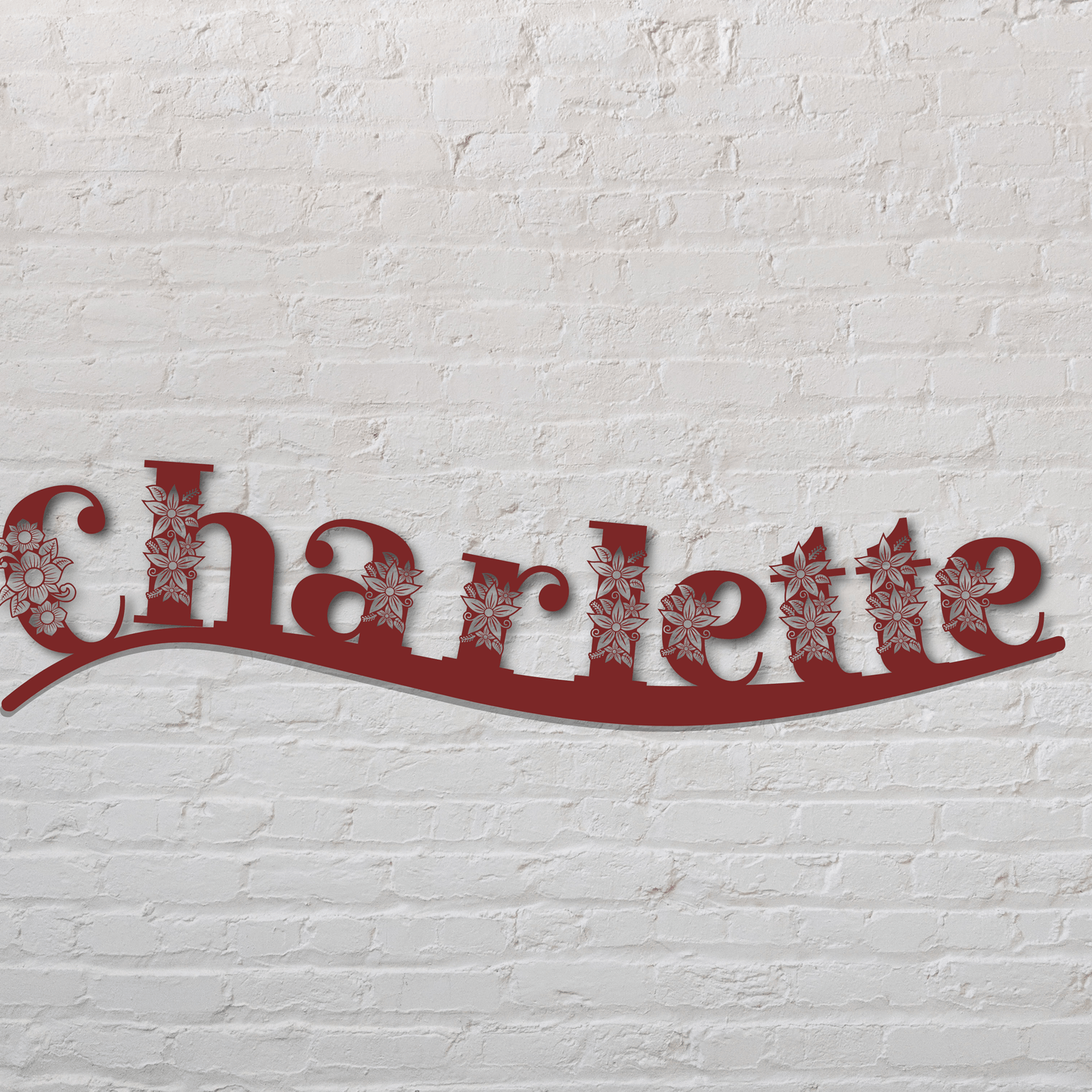 Custom Name Sign with Flowers On letters Metal Wall Art