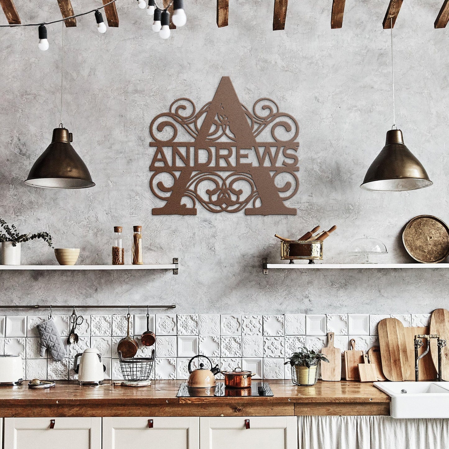 Monogram Personalized metal signs for home, Outdoor