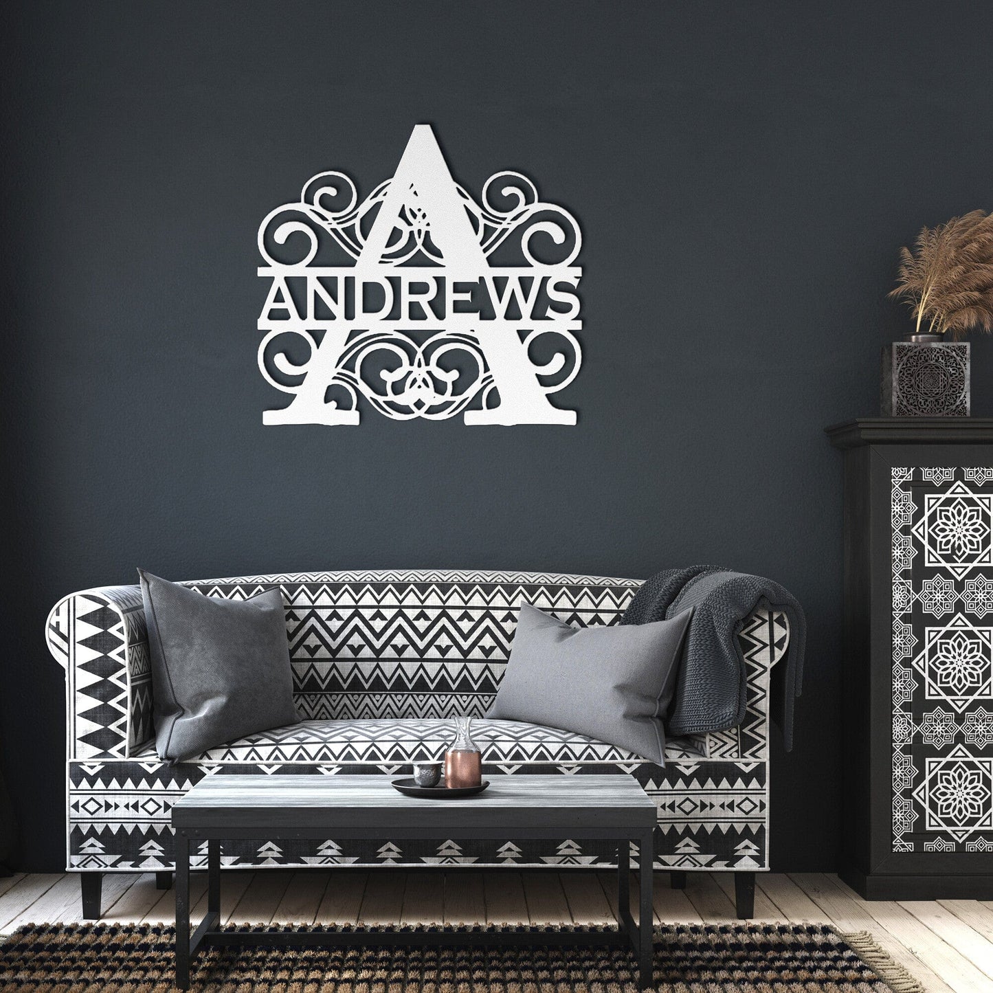 Monogram Personalized metal signs for home, Outdoor