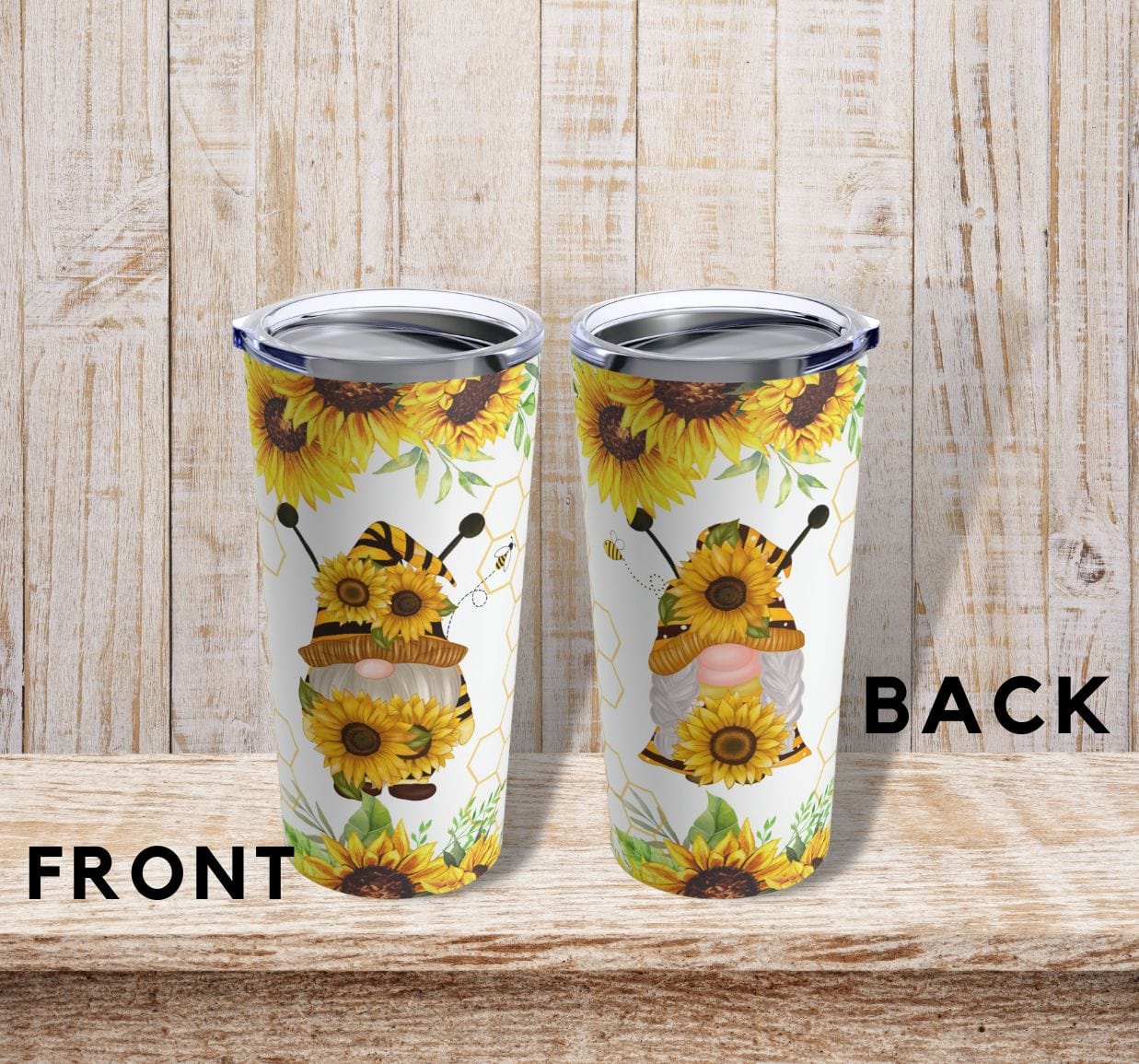 Bee Sunflower Gnome 20oz Tumbler