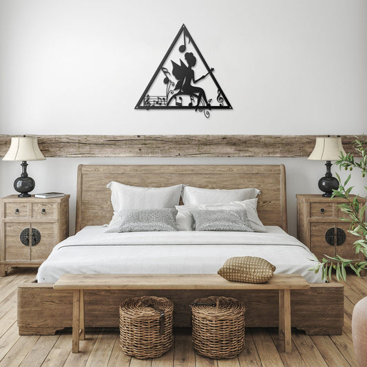Musical Notes Fairy Metal Wall Art
