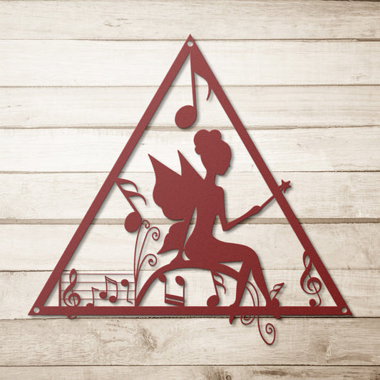 Musical Notes Fairy Metal Wall Art